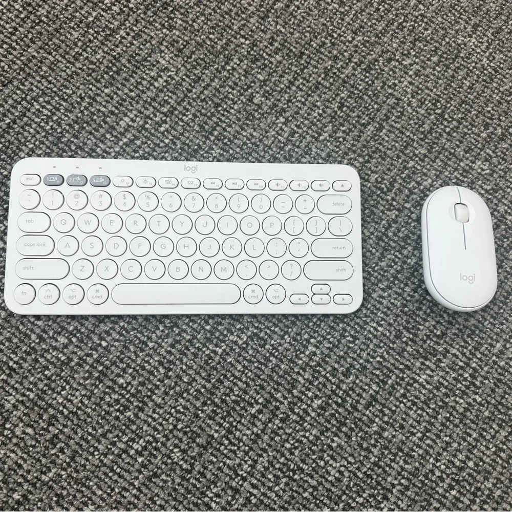 Logitech White Compact Keyboard & Mouse